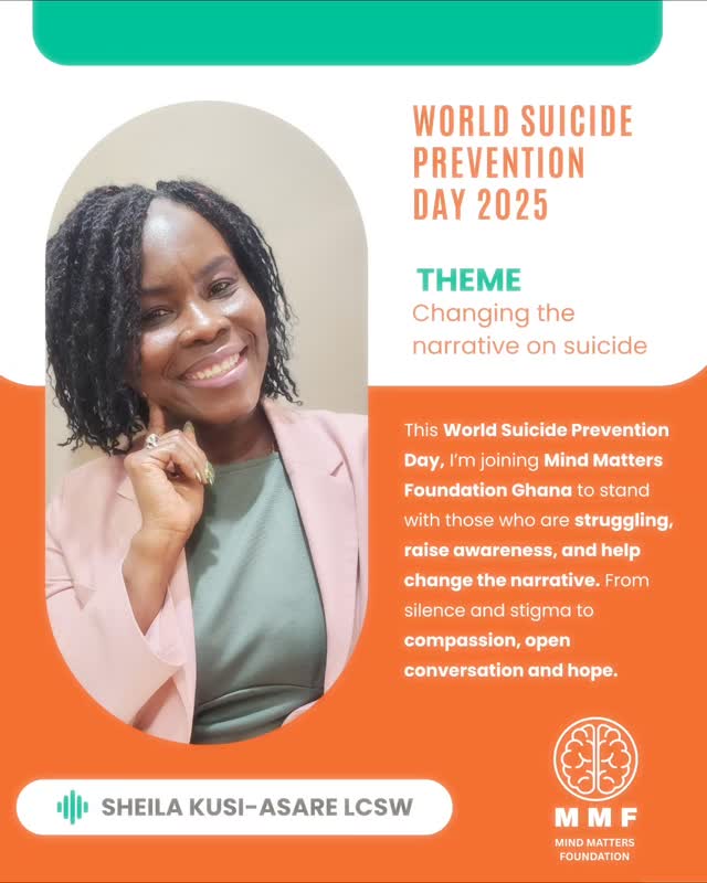 Today is World Suicide Prevention Day!
Today, i stand with Mind Matters Foundation, as a reminder that even in the darkest moments, your story is not over. Your life has value, your presence matters, and your voice deserves to be heard.
If you or someone you love is struggling, please know: you are not alone. Reaching out for support can save a life, maybe even your own. 💜
📞 Call or text 988 if you are in crisis.
Let’s break the silence, spread hope, and remind each other: You Matter.
#worldsuicidepreventionday #youmatter #suicideprevention #mentalhealthawareness #988 #endthestigma #hopeishere #checknnyourfriends #itsokaytonotbeokay #lcsw #safespacewithsheila #africanmentalhealth #africantherapist #blacktherapistvoices