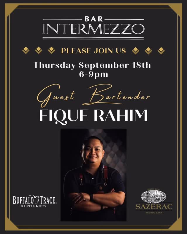📣 Guest Shift Alert! 🍸✨
Join us at Bar Intermezzo, Orchard Hotel Singapore, on Thursday, Sept 18th from 6–9pm as they welcome the talented Fique Rahim behind the bar.
He’ll be shaking and stirring up an exclusive menu of cocktails featuring the bold flavors of Buffalo Trace Bourbon and Sazerac 🥃—a perfect evening to sip, mingle, and discover something new.
📍 Orchard Hotel Singapore
🕕 6–9pm | Thu, Sept 18
Don’t miss this one-night-only experience! 🔥#drinkwithdyspatchr