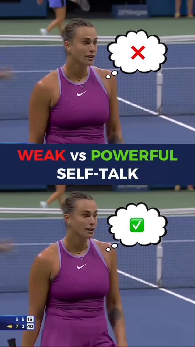Tips to play well under pressure 👇
The reality is you only play 20% of the time.
80% of tennis happens between points, in your head.
So your biggest opponent is the voice in your head.
Everyone (even pros) have toxic thoughts during matches.
When you’re playing bad.
When the wind picks up.
When momentum shifts.
It’s normal. The difference is how quickly you can shift out of it.
Most players don’t realize that you can become mentally stronger:
1. by using body resets…
2. by focusing on micro goals…
3. by changing your visual focus…
4. by breathing consciously…
5. by training your self-talk…
That's why we wrote the ‘Master Your Mental Game’ guide.
It’s exactly what we wished we had when we started playing matches:
Something proven, simple, and directly applicable.
It’s easy to follow with visual examples from Alcaraz, Swiatek, Gauff and more.
The more you develop these habits, the mentally stronger you become (on and off the court).
➡️ Comment ‘HABIT’ below to get the guide in your inbox ⚠️ You need to follow @peak_tennis_international or Instagram might block the message from reaching your Direct Messages.
Good luck to @arynasabalenka and @amandaanisimova in the Final!
#tennis #mindset #selftalk #lifeskills #tennisplayer #sabalenka #championmindset