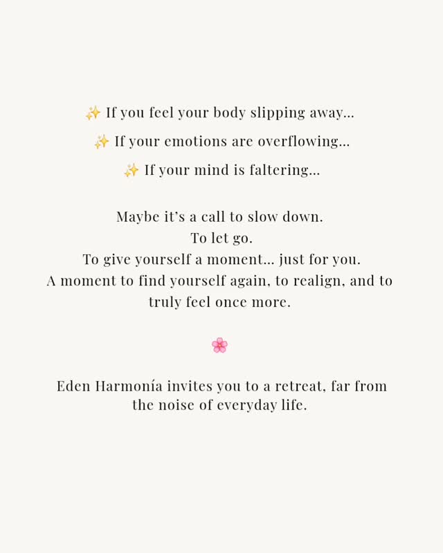 When tour body, heart, and mind call for a pause....
Eden Harmonía invites you to slow down, breathe, and find yourself again, far from the noise of everyday life.
https://www.lyratika.com/eden-harmonia
#edenharmonia#retreatforwomen
#wellnessjourney#reconnectwithyourself
#holistichealing#slowdownandbreathe
#selfcarejourney