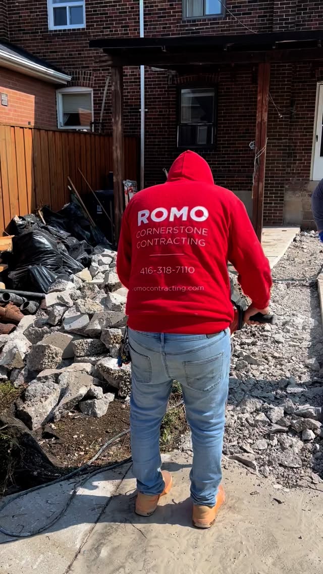 Chipping away, clearing the path. Let's Goooo! #contractor #concrete #demolition #toronto #work #construction #renovation #lanewayhouse #stclairwest