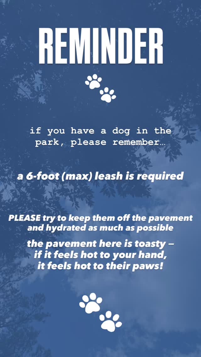 🐾 Stay cool out there, and make sure to help your four-legged friends do the same! If it’s hot to you, it’s hot to them! There’s plenty of grassy and shady spots to step off onto. 🐾
