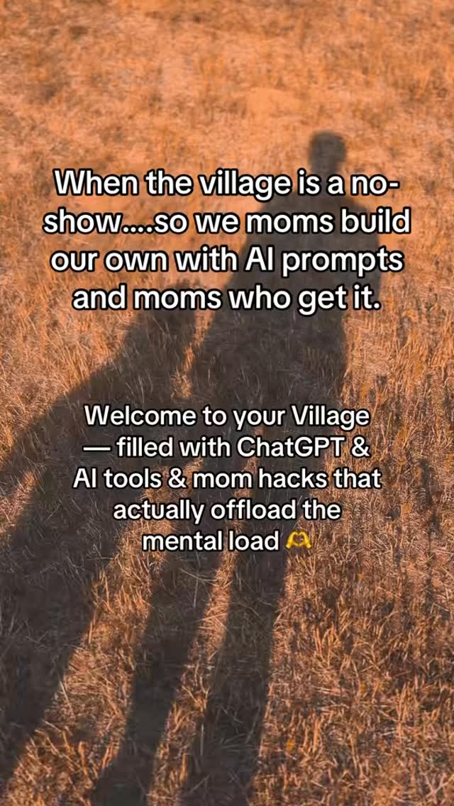 Where are all the moms out there using ChatGPT for everything from meal planning to bedtime stories to potty training schedules? Let’s be FRIENDS 🫶
#aiformoms #momlife #workingmom #chatgpt #mentalload