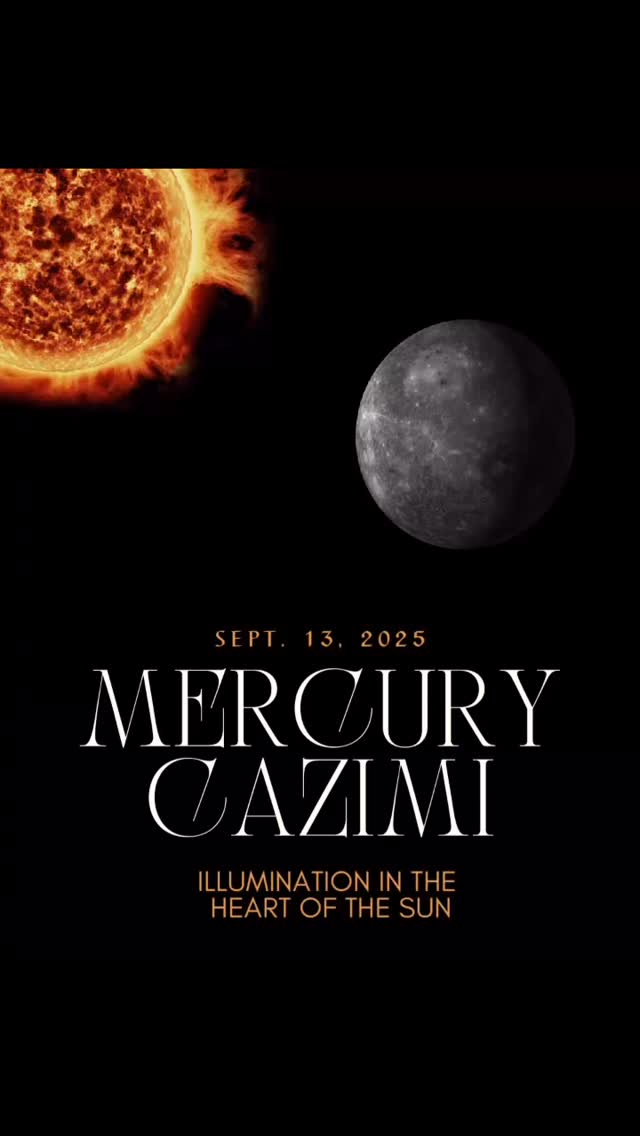 We are in the heart of eclipse season, right in between the Pisces eclipse on Sept. 7 and the Virgo eclipse on Sept. 21.
Eclipses disrupt. They shake the foundations to see if the structure can hold, and anything not meant to continue will crumble.
Eclipses spark inspiration. Forge new beginnings, hot like the birth of a universe following some explosive initiation.
Eclipses create a vortex of fate that accelerates us to who we are becoming. They break us from the inertia we are so prone to and jolt us toward some new path.
But it can be hard to interpret exactly what directions the Universe is communicating. The message comes through jumbled, caught in the static of our own limiting self-talk. How do we parse out the whispers of fate amidst the cacophony of our own buzzing mind?
Enter the Mercury Cazimi.
When Mercury—the celestial Messenger—crosses paths with the Sun, astrologers say that it is entering the heart of the Sun. This lasts for mere moments, but on the day of this cazimi, we are gifted a clear message from the Universe about what the movement of the planets is telling us about our path. If only we would listen. If only we could believe that this inspiration, this revelation, is true.
Yesterday, on September 13, Mercury conjoined the Sun in Virgo, sending a clear message about the significant changes you’re being called to. The rumblings of these changes began in the September of 2024, were moved forward in March 2025, and will continue to unfold through early 2027. But this eclipse season is pivotal. It is the germination of the idea that will become the change you make in 2026.
What messages did you get from the universe yesterday in meditation or readings? What conversations did you have? What dreams? What idea occurred to you, almost planted inside your mind by some divine voice? What do you feel called to do, even though it sounds too hard, too crazy, too daunting?
Be honest, if only with yourself, about this calling. What new path is being seeded within you?
If you want to learn more about interpreting eclipses, you can download my ebook ECLIPSES AND FATE, linked in my bio. ✨