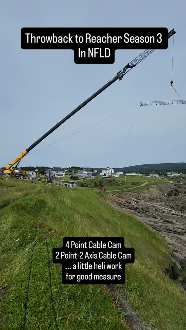 Started with a cold, foggy April scout. Thankfully we had clear skies and no wind for a pretty epic July cable cam shoot day. No pressure when production has put in a road for a 90 ton crane to support 2 pick points!
#gripology #filmmaking #filmgear #cablecam #gimbal #helishoot #behindthescenes