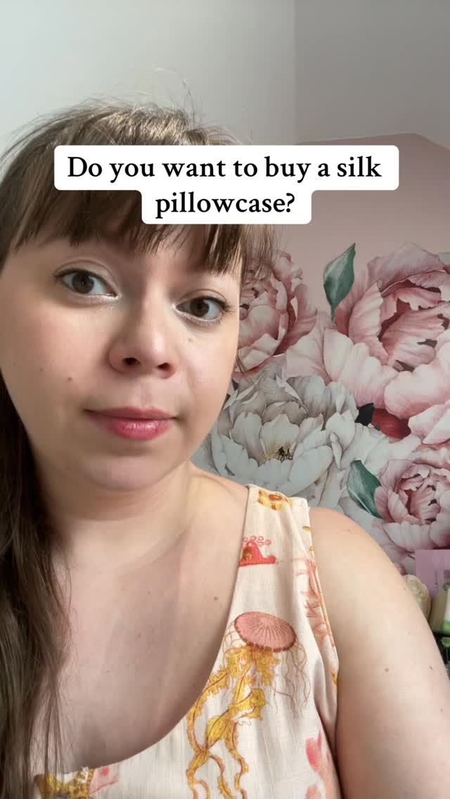 Just because it is a smooth fabric, doesnāt mean it is silk. Satin is a type of fabric weave so you can get silk satin and polyester satin and even bamboo satin. Silk isnāt always silk satin either and can be woven into a matte crepe de chine or a silk twill as a couple of examples.
Unfortunately there are brands who either think silk and satin are synonyms or they are just happy to lie.
A few things to look out for
Check the fibre content. Again, some brands will just lie outright but if it says silk and then 100% polyester, it will be polyester rather than silk!
Price. If itās a Ā£5 pillowcase, itās probably not going to be silk. Pillowcases can use around a meter of silk and even just the silk fabric costs more than Ā£5.
Shine. Real silk satin has a sheen but should not look super shiny.
Video description- Jo, a white woman in her mid thirties, mouthing along to the Do you have any kids song and adding a cardigan on for alternating lines with text saying
āDo you want to buy a silk pillowcase?ā
āThat looks synthetic. Whatās the fibre content?ā
āThe seller said itās silkā
āIt says microfibre. Thatās not silkā
āI understand but itās still satinā
āSatin is not interchangeable with silkā
āI understand but it says satin silk. So itās silkā
āSatin and silk are not the same thing. Satin is a fabric weave. You can get silk satin and polyester satinā