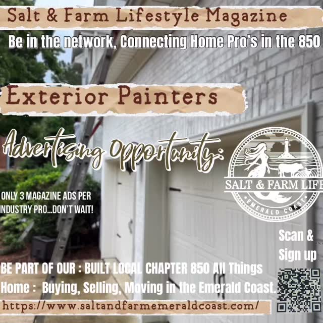 Salt & Farm Lifestyle Magazine- GET IN FRONT OF YOUR DEMOGRAPHIC - Home Specialists…this is a NEW UPCOMING HOME based magazine. Affordable advertising directly to your demographic- limited ads per specialty. Serving the 850 to State Line.
Printing quarterly - sign up now, get 3 months free advertising prior to Magazine release.
https://www.saltandfarmemeraldcoast.com/
.
.
.
.
.
#pensacola #pensacolasmallbusiness #supportlocalbusiness850 #850 #thingstodopensacola #gulfbreeze #destin #thingstododestin #movingtonwfl #movingtopensacola #movingtodestin #fortwaltonbeach #navarre #buyingnwfl #sellingnwfl #thingstodonavarre#navarresmallbusiness #fortwaltonsmallbusiness #floribama #gulfcoast #emeraldcoast #allthingsemeraldcoast #realestatepensacola #navarrerealestate #destinrealestate #gulfcoastproperty #propertiesforsale850