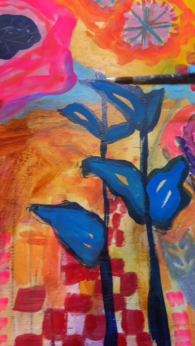 Got suitcases of Love pushing paint is my way of sharing it!! #intuitivepainting #wip #makemyheartsmile #artismagic #artsaveshumanity #findyourjoy #contemporaryart