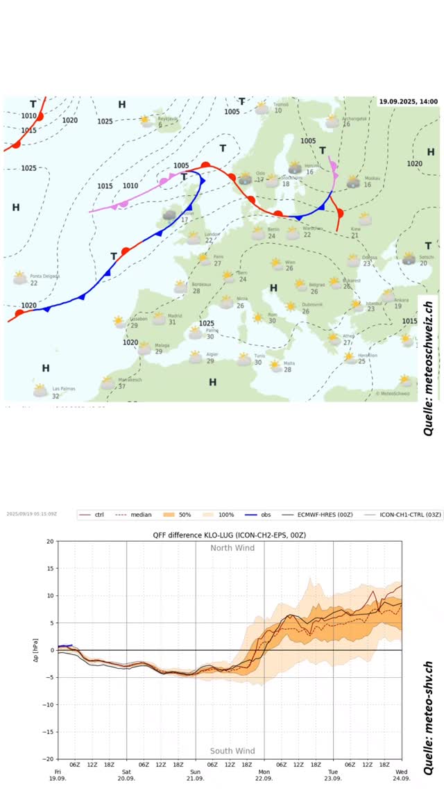 aktuelle Fönsituation (19-21.09.25) #gleitschirm #föhn #wetter #wettergefahren #seichterföhn