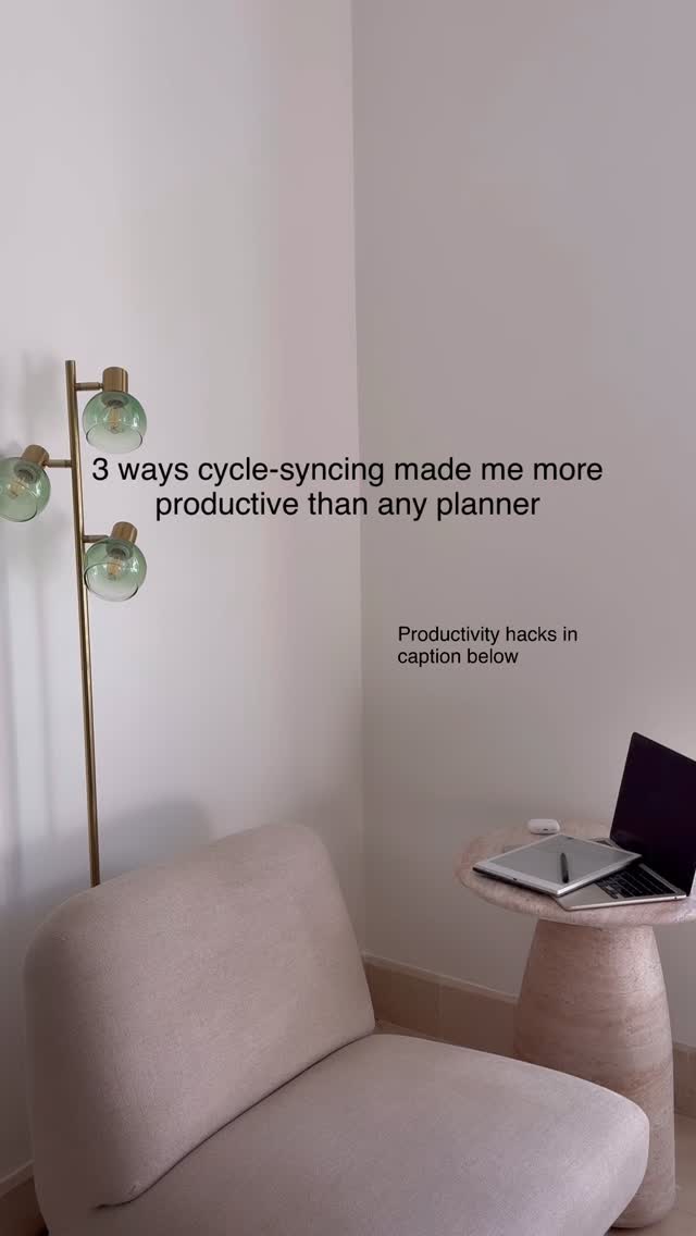 The productivity lie?
Most planners, hacks, and “success routines” were built for men. Linear days. Same energy. Every. Single. Morning. 〰️
But women’s brains don’t work that way. Your brain literally shifts 25% across the month → not weaker, but more powerful when you know how to use it 🙌
Here are 3 ways syncing my cycle made me more productive than any planner 🤩
1️⃣ Cycle-map your to-dos
Instead of forcing yourself into the same routine daily, match your tasks with your cycle’s natural strengths:
→ Creative + outward projects in follicular.
→ Speaking, networking, presenting in ovulation.
→ Deep, focused work in luteal.
→ Reviewing, reflecting, resting in menstruation.
→ WHY? You’ll start shifting from organizing everything based on time management to energy management.
2️⃣ Redefine “enough”
Some weeks, productivity looks like big actions. Other weeks, it’s preparing or rest.
When you measure yourself by your own cycle (instead of a “one-size-fits-all” model), you stop feeling like you’re falling behind.
→ WHY? You feel capable in every phase, not just the “highs.”
3️⃣ Pre-plan boundaries
Cycle syncing isn’t just about what you do, it’s also about what you don’t do. Knowing whether you’re in an inward (yin) or outward (yang) phase helps you set boundaries before you feel overwhelmed.
→ WHY? Pre-deciding protects your nervous system
Your cycle isn’t holding you back. It’s your superpower.
💌 For those who get excited about this too ... I created a FREE Sync Your Cycle Workbook to help you map your phases and flow 🥰
Comment FLOW and I’ll send it straight to your DMs
#womenshealth #biohacking #wellness #productivity #energy #pms #hormonalhealth