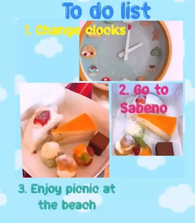 Daylight savings starts this weekend! Everyone's busy, right? That's why Sabeno Patisserie has created a to-do list for you! #japanesesweets #bakeryauckland #cakeshopauckland #coffeeauckland #daylightsaving #birthdaycake