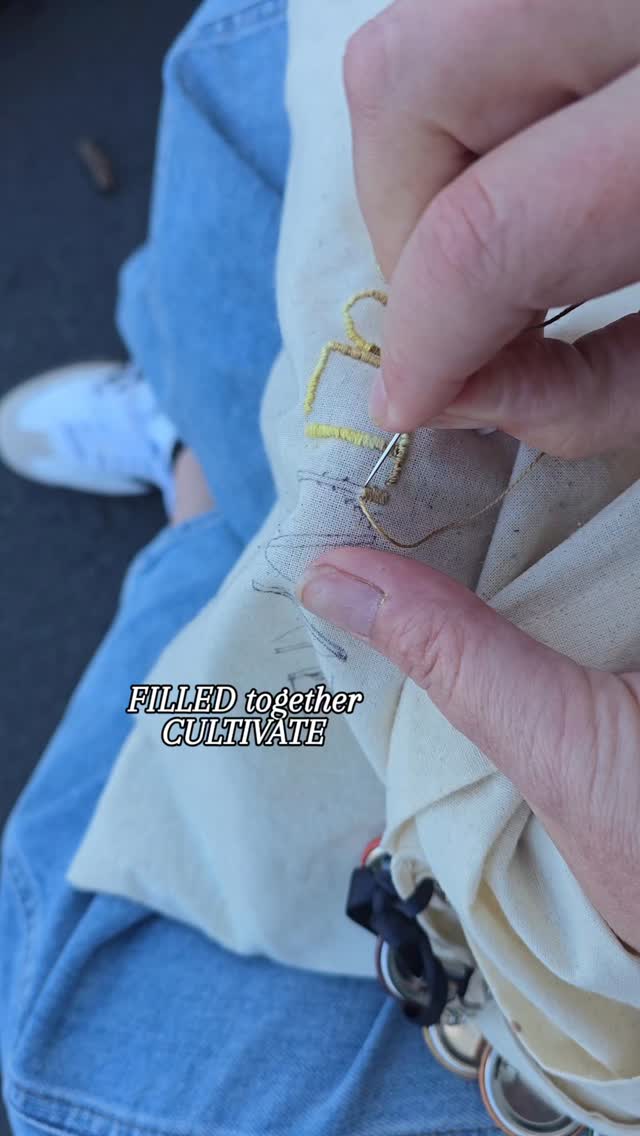 Slow stitching to quiet the soul. #imperfectlybeautifulstitches #thisisfostercare #stitchingwhenitsfun @filledgathering
