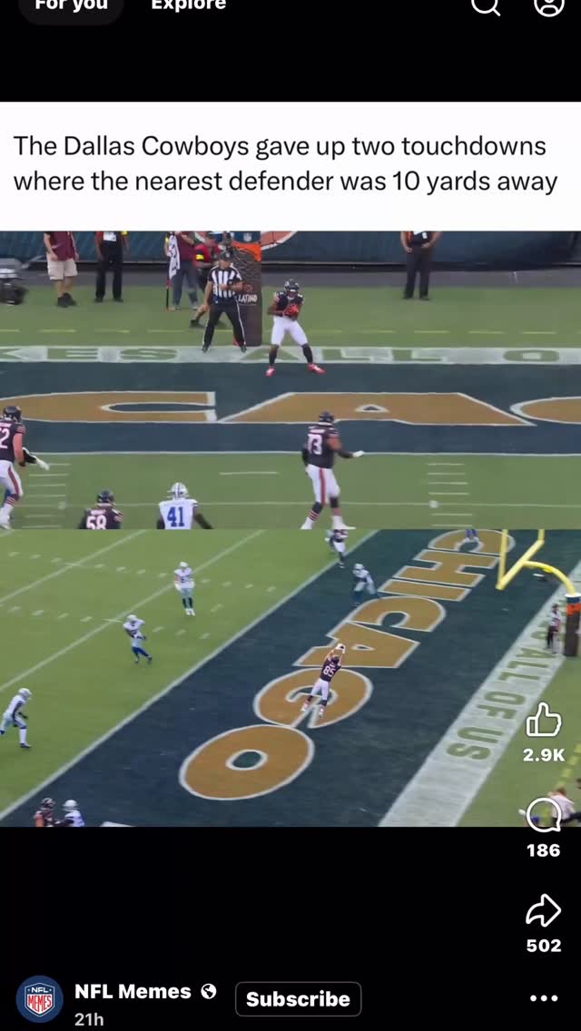 This is pitiful! The Cowboys should be ashamed of themselves! Also Bear fans may want to calm down… I could have thrown 4 tds on that defense ! #effingterrible