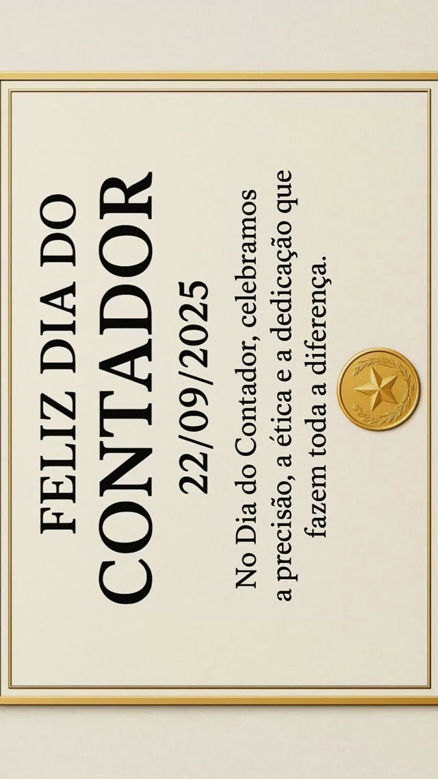 Hoje é o Dia do Contador! 🎉📊 Um dia para celebrar a dedicação e o compromisso de todos os profissionais que tornam o mundo dos números mais claro e acessível. Somos mais que números, somos parceiros estratégicos dos negócios! 💼✨ Parabéns a todos os contadores que fazem a diferença no sucesso de cada empresa! #DiaDoContador #Contabilidade #ProfissionaisQueFazemADiferença