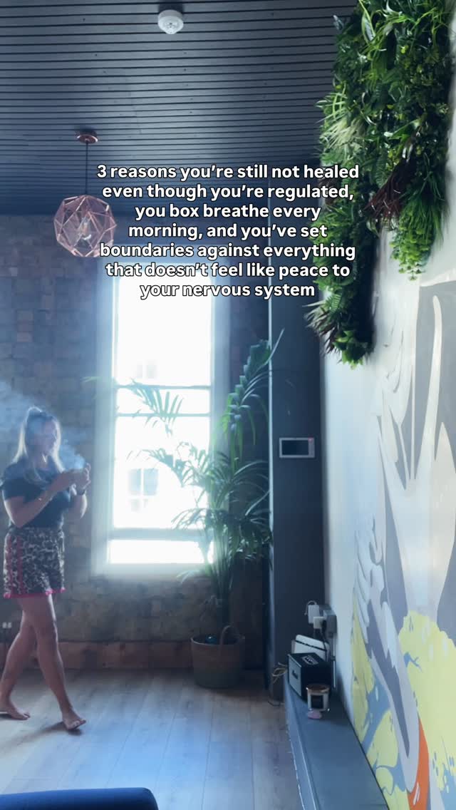 1. You’re using regulation as a way to avoid discomfort instead of growing your capacity for it.
But life is uncomfortable and healing is exceptionally uncomfortable and u less you’re willing to get messy, uncertain, and uncomfortable it’ll always be just out of reach.
2. Because regulation is maintenance, not transformation. Homeostasis, not growth. Surface, not depth.
If you’re not unwinding old patterns, you’re sitting on the surface of the water on your unicorn floaty. Lord knows it’s nice, and it’s necessary to get that time to take a breather and enjoy the sun on your face, and thank goodness you know how to create that for yourself, but the healing happens when you let go of the edge of the pool and dive under.
3. Because you’ve swapped old self-control strategies for nervous system control.
You’re policing your nervous system, pathologising dysregulation, and treating healing as something else to perfect, get an A in, and affirm your Good Girl identity through so that you can carry on as if everything is fine.
You’ve mastered regulation. And congratulations! Now you’re realising that regulation is an important step, not the end goal.
So now that you’re ready to move out of feeling stuck and onto the next step, comment ‘beyond’ 👇🏽 and I’ll send you my free Nervous System Guide.
Let’s get you scooting your butt to the edge of that floaty!
——————
#nervoussystem #nervoussystemhealing #nervoussystemregulation #neevoussystemsupport #innerwork #breathingtechniques #breathwork #emotionalregulation #selfdiscovery #somatics #somatichealing #somaticcoach