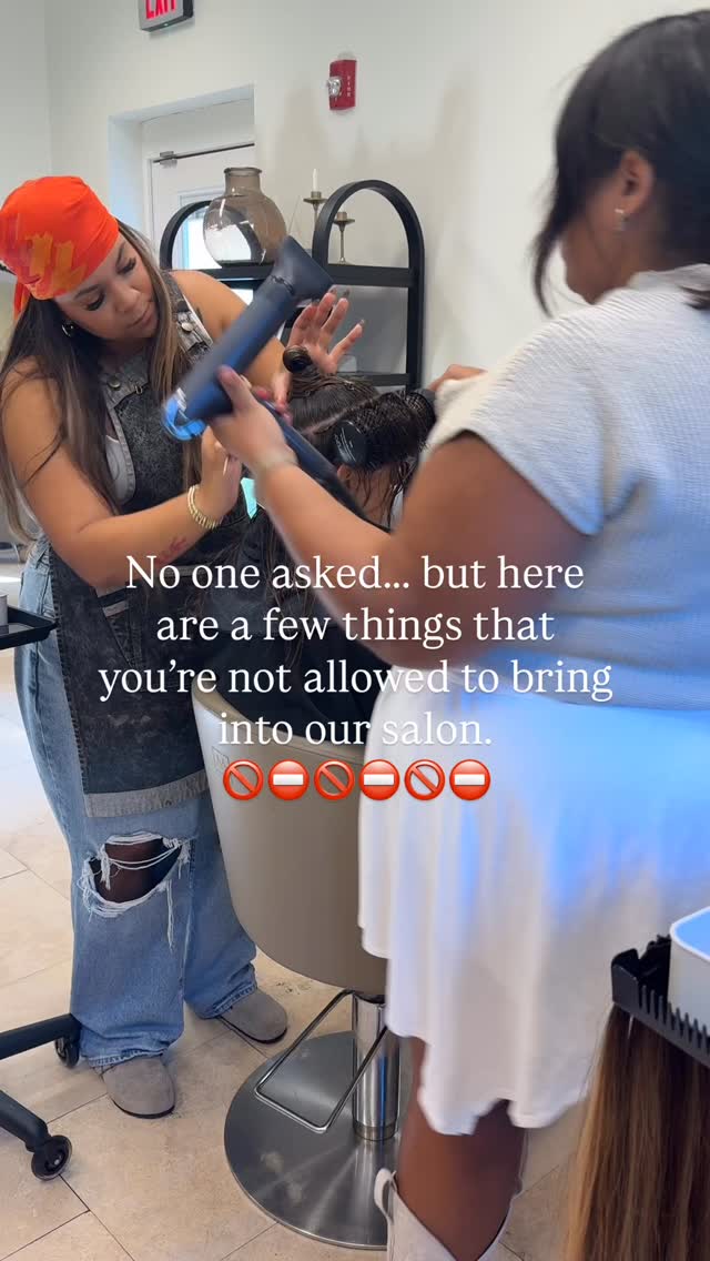 🚫 Things You Can’t Bring Into The Salon 🚫
1. Bad vibes. We only allow good energy and good hair.
2. “I don’t need extensions” energy (we all neeeeeed hair extensions 😉).
3. Stress. You’re here to relax, not worry.
4. Excuses for skipping self-care.
5. Hairspiration photos without being ready for the transformation.
6. Anything less than main character energy.
Leave all that at the door and come experience a salon visit that feels as good as it looks. Tap the link in our bio to book your appointment today. ✨
.
.
.
#904happyhour #904bossbabes #904jax #904hair #904hairstylist #904thingstodo #904stylist #904salon #904business #904blogger #904balayage #jaxbeach #jaxfl #jaxhairstylist #jaxx #jaxhair #igersjax #jaxstylist #jaxlocals #justjax #welovejax #jaxmoms #jaxbch #jaxgirls #jaxgirlgangs #bestofhighlights