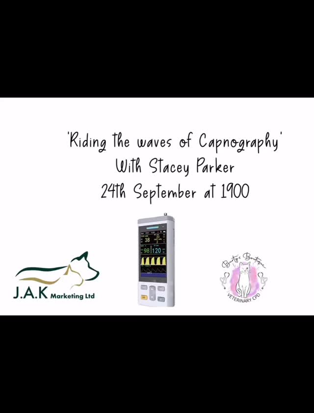 Super excited for our Capnography webinar this week- HUGE thanks to @jakmarketinguk for being our sponsor, JAK have a huge range of monitoring devices- at really affordable prices- they will always be happy to help and help you decide which may be better for your clinic and workflow ⭐️👀🐾 #ad