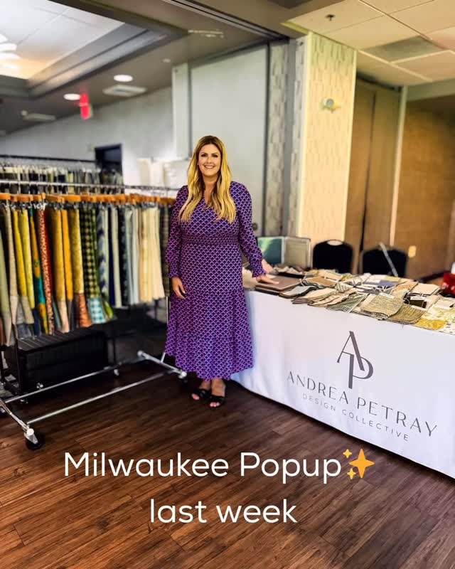 ✨ Milwaukee Popup ✨
Thank you to everyone who came by last week in Milwaukee! It was such a joy to share beautiful new introductions from my lines — including Greige Textiles, Erika M. Powell, Gretchen Bellinger, Christopher Hyland, The Bodenner Collection, Yoma Textiles, Theo, Whistler Leather, and Savel Inc.
I loved seeing everyone and can’t wait to see these collections in your upcoming projects 💫
#andreaontheroad #designpopup #milwaukeedesign #textilelove