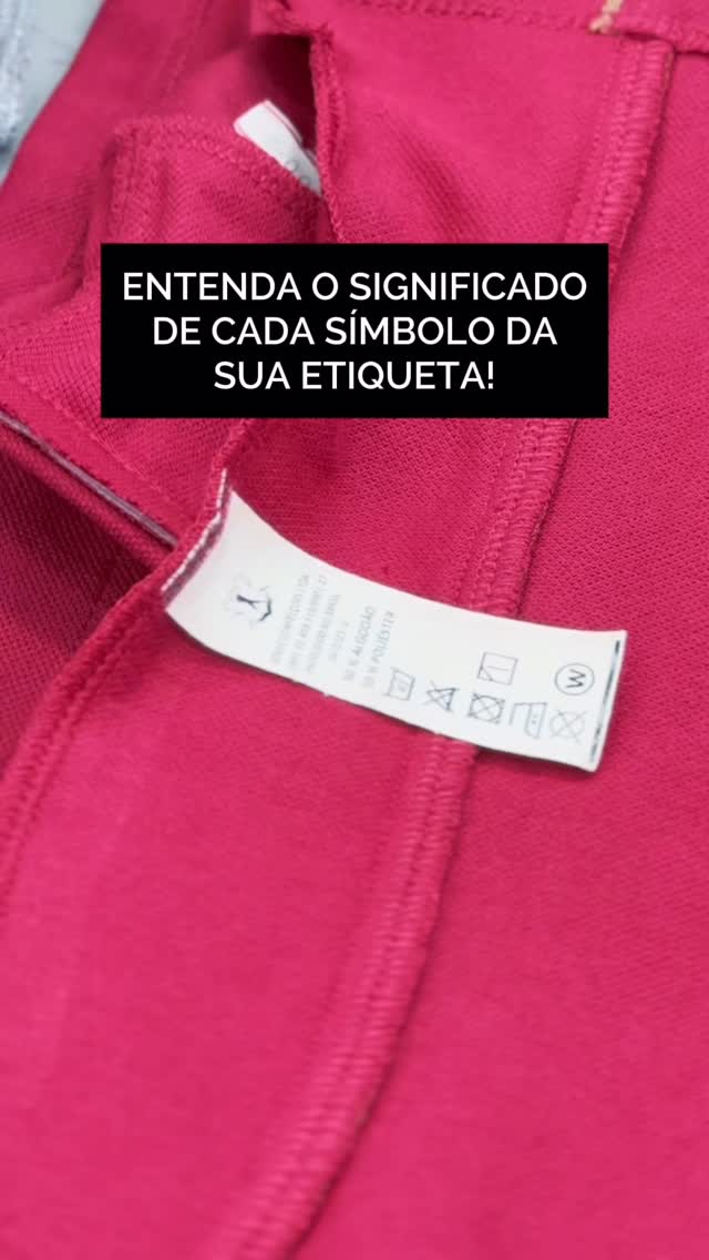 Você sabia que os símbolos das etiquetas indicam os cuidados ideais com suas roupas?
😉 Entender isso é garantir mais durabilidade para suas peças.