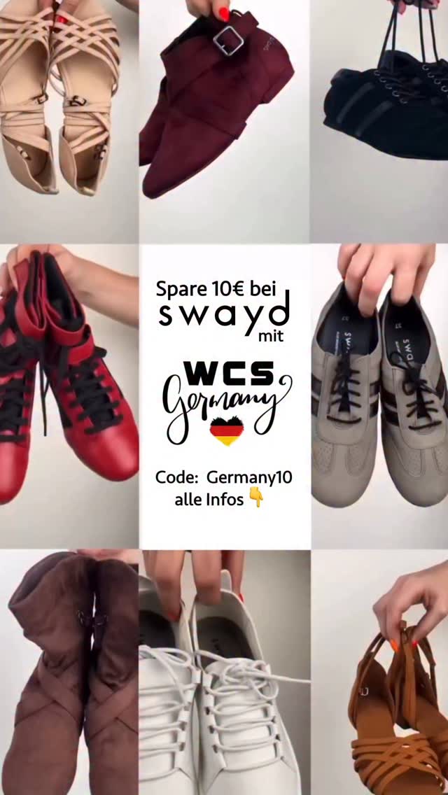 Dein Tanz. Dein Style. Deine Swayds.
Sichere dir jetzt 10€ Rabatt mit
🔑 Code: Germany10
Konditionen:
📌 Nur für Neukunden, 1x pro Person, nicht kombinierbar
📌 Gilt für alle Schuhe außer Flow & Adventures.
📌 Mindestbestellwert: 55€
📌 Website: swayd.eu @swaydshoes
#westcoastswing #wcs #wcsgermany #swaydshoes #swayd #dancecommunity #dancefashion #socialdance #dancersofinstagram #wcscommunity #westcoastswingdance #swingdance #wcsimprov #partnerconnection #musicality #dancereels #wcspotatos #danceeverywhere #tanzschue #wcspotatoes #danceshoes