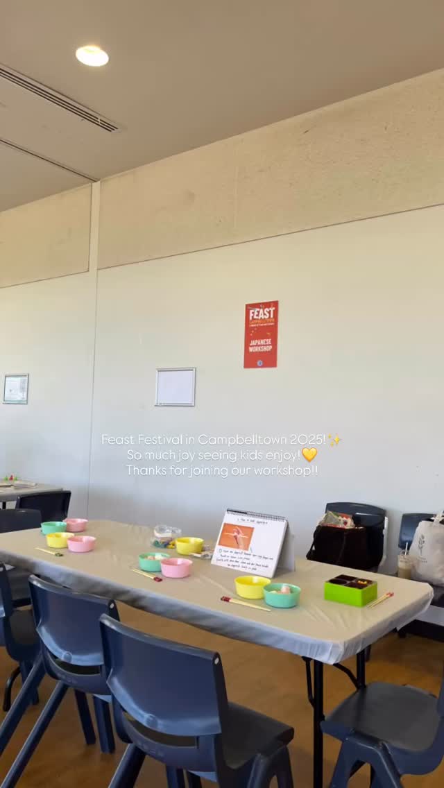 We had such a great time at the feast festival in Campbelltown last Saturday! ✨
This was our second time joining and at our booth, kids enjoyed an origami station and a chopstick activity where they learned how to hold chopsticks and played a fun mini game😆💛
A big thank you to @campbelltowncity for inviting us again and we hope everyone had as much fun as we did💕