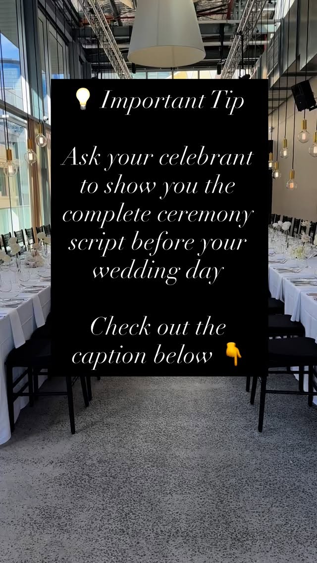 Why you should always read your ceremony script before the big day.
Reading your ceremony script beforehand gives you peace of mind, letting you know exactly what will be said so there are no negative surprises on the day. It’s also your chance to make sure your personal touches shine through, from your story and personalities to the overall tone of the ceremony. You can check that names, details, and important moments like your vows, love story, or special inclusions are accurate. Knowing the flow of the ceremony helps you feel confident and relaxed instead of wondering what comes next, and it avoids any awkward moments, whether that’s a joke that is inappropriate for a wedding, a reading that doesn’t suit you, or wording that feels off. All of my couples get to read and tweak their script so it feels perfectly theirs, your ceremony, your story, your way.
#melbournecelebrant #melbournewedding #melbourneweddings #melbournewedding
