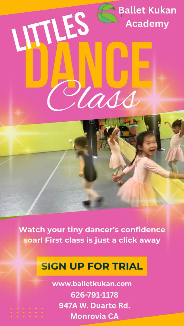 Give your child a fun way to be creative and learn dance! Sign up for our trial class todayπ©°π twirls, jumps, and smiles guaranteed! Limited spots available β¨
π947A W. Duarte Rd. Monrovia CA
#monroviadance #balletkukan #kidsdanceclass #toddleractivities #toddlerclass #monroviaevents #danceforkids #classesforkids #dance #danceclass