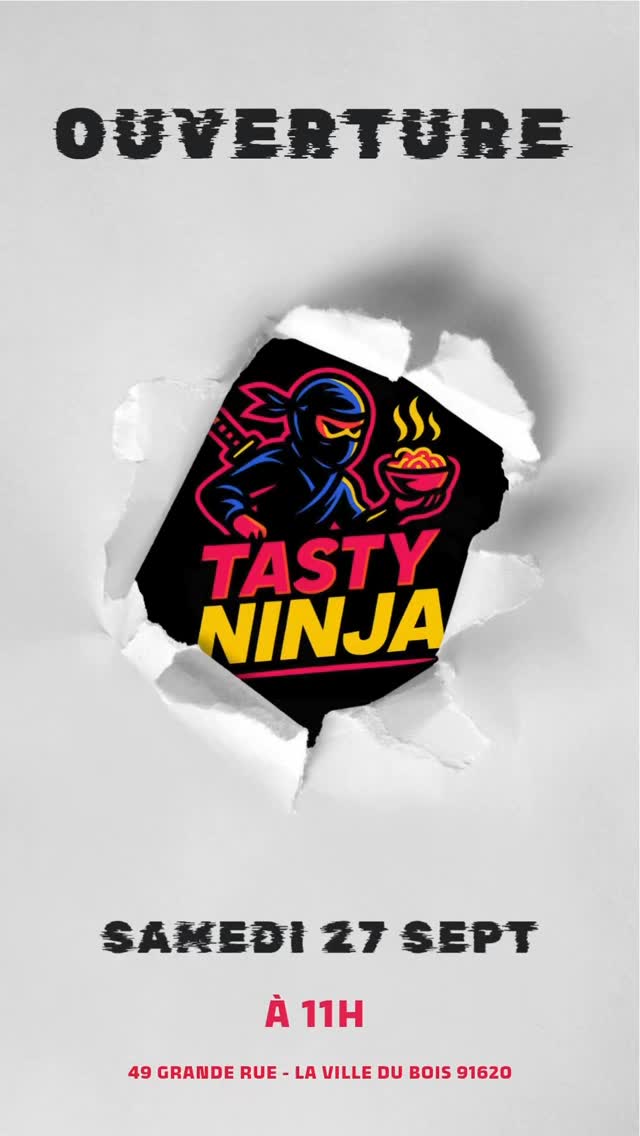 Le Ninja débarque ! Rendez-vous samedi 27 septembre dès 11h pour goûter nos Tasty irrésistibles !
#restaurant #tasty #91 #idf #fastfood #foodaddict #riz #poulet #essonne