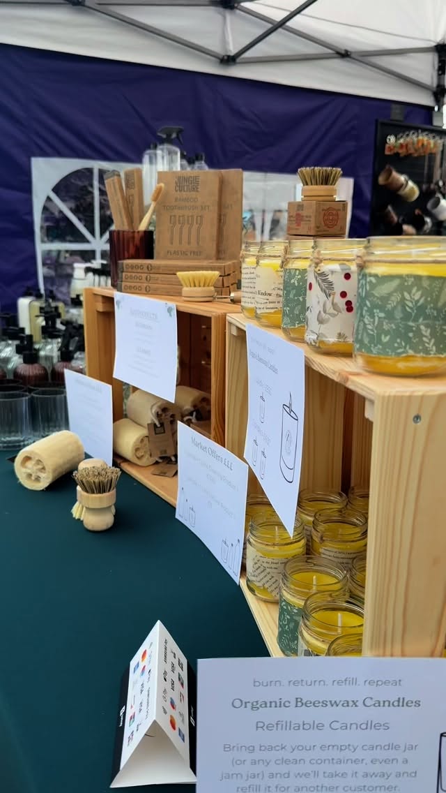 Market day | Ashbourne 27/09 | @makers_street
Absolutely love getting to meet all you lovely people across Derbyshire. I am learning so much from each market & I cannot wait to continue doing more to get the message out there about switching to low-tox products for your health & your home (the 🌍) - alongside the added benefit of cutting down on waste 🫧
Where next? 📍
Refillable Candles: Moi @the_consciouscollective_
Eco Sponges / Brushes: @jungleculture.eco
Refill Products:
@weareminiml
@fill_co
@sesirefilluk
#market #smallbusiness #refillnotlandfill #lowtoxliving #sustainability