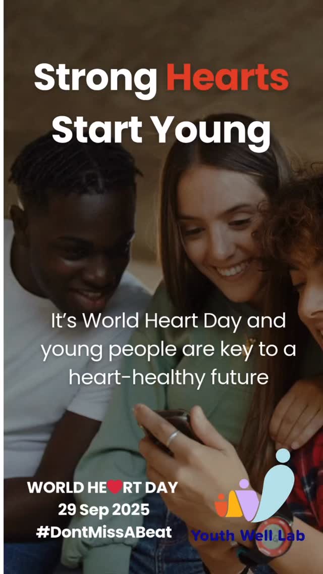 🫀 It’s World Heart Day! This year’s theme is Don’t Miss a Beat
Heart health starts young. Here are a few simple ways to keep your heart not to miss a beat:
🥦 Fuel your body with colour
• Add fruits & veggies to every meal
• Choose wholegrains for long-lasting energy
• Swap salt for herbs & spices 🌿
💪 Move more, every day
• Aim for 60 minutes of movement daily
• Walk, dance, play, or train — whatever keeps you moving 🚶♀️🏀💃
🚭 Protect your heart
• Avoid smoking & vaping
• Create safe, smoke-free spaces for you & your friends
✨ Don’t miss a beat. Small steps today = stronger hearts tomorrow.
But young people can’t do it alone. We need health-promoting environments, with:
💡 Investment in CVD prevention research
🌆 Investment in healthier, more supportive cities
📑 Governments creating policies that help young people live healthy lives
#WorldHeartDay #DontMissABeat #AdolescentHealth #YouthWellLab @heartfoundationau @worldheartfederation @worldheartday