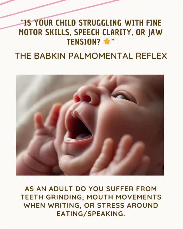 ✨ Did you know one hidden reflex could be behind your child’s struggles with speech, feeding, or jaw tension?
It’s called the Babkin Reflex — and when it’s not integrated, it can show up as:
🔹 Fine motor delays
🔹 Teeth grinding & jaw stress
🔹 Speech articulation challenges
💡 By integrating this reflex, we open the doorway to calmer regulation, smoother feeding, and clearer communication.
🌈 Want to know if your child’s reflexes are holding them back?
📩 DM BABKIN for a FREE 30-min consultation with me.
#autismparent #speechtherapy #reflexintegration #brainreconnection #developmentaldelay #sensoryprocessing#primitivereflexintegration