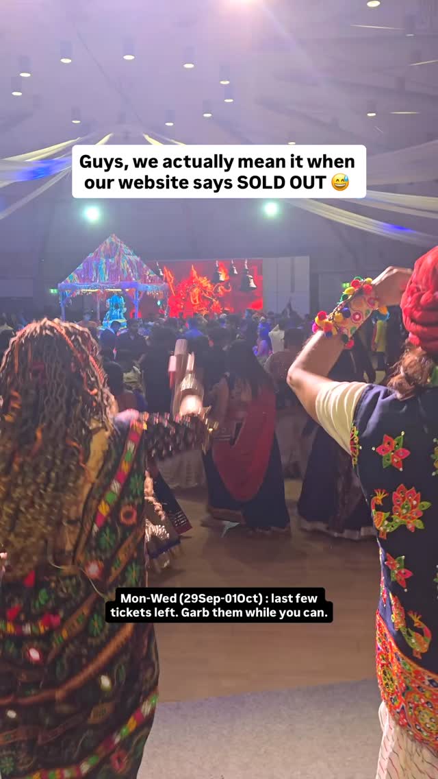Mon-Wed (29Sep-01Oct) : last few tickets left. Garb them while you can.
.
.
.
#garba #navratri #navranginavratri #navratri2025