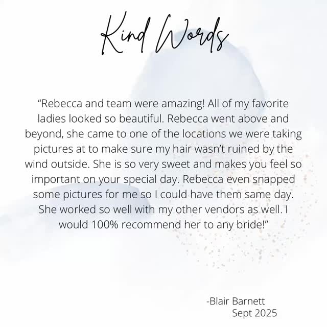 Reviews are little hugs from my past clients 🤍
It’s always our pleasure to serve you and bring a sense of calm, professionalism and kindness to your wedding day.