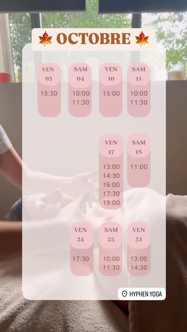 🍂 L’automne s’installe… et c’est le moment parfait pour prendre soin de soi 🌿✨
Je suis ravie de vous retrouver au @hyphenstudiovalence tout au long du mois d’octobre pour :
💆♀️ Massage du visage (relaxation & éclat)
🌸 Massage du ventre belly detox (libération & bien-être)
📅 Mes créneaux sont ouverts, n’hésitez pas à réserver votre moment de douceur.
👉 Et si vous préférez un massage dans le confort de votre chez-vous, je me déplace également à domicile !
Pour toute demande ou disponibilité en dehors du studio Hyphen, envoyez-moi un message 💌
🍁 Cet automne, offrez-vous une pause, votre corps et votre esprit vous remercieront 💛
#massagevalence #facialistevalence #bienetre #kobido #facialiste #skinroutine #kobidovalence #massageantiage #antiage #valenceville❤️
