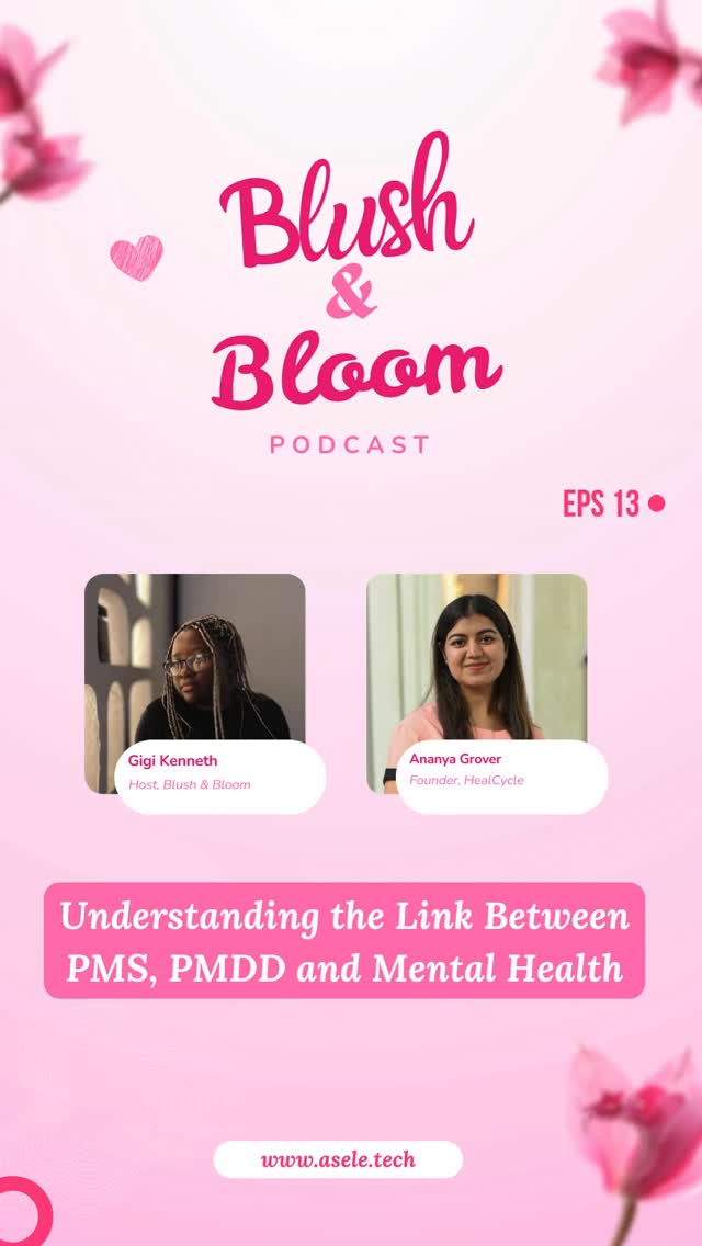 ✨ PMS or PMDD? What’s the difference, and why does it matter for women’s health?
In our latest Blush & Bloom Podcast episode, Gigi sits down with Ananya (@ananyag), founder of @healcycle, to unpack the link between hormonal changes and mental health.
🌸 PMS (Premenstrual Syndrome) can involve over 150 symptoms, from fatigue to mood changes.
🌸 PMDD (Premenstrual Dysphoric Disorder) is PMS’s “evil cousin”, far more severe, affecting up to 1 in 20 women, often with depressive episodes, anxiety, or even suicidal thoughts.
🌸 Many women don’t realize when their symptoms cross the line from “common PMS” to a condition that needs care and support.
Ananya shares how HealCycle is helping women track symptoms, understand their cycles, and bring data to their doctors, while also offering emotional support tools like CBT exercises, affirmations, and even an AI companion.
💭 Key takeaway: PMS and PMDD aren’t just “that time of the month.” They’re hormonal and mental health challenges and no woman should feel alone in them.
👉 If this resonates with you, the full episode is up on YouTube, Spotify, Apple Podcasts, and your favourite podcast platforms (links in the comments!)
#WomensHealth #PMDD #PMS #MentalHealth #Asele