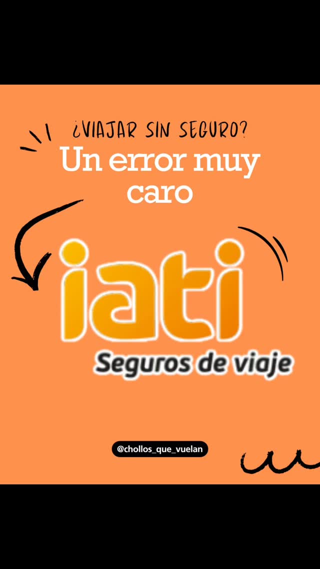 ¿Sabías que un accidente o retraso puede arruinar tu viaje y tu presupuesto? 😱
En Chollos Que Vuelan siempre decimos lo mismo: seguro de viaje siempre. Con IATI Seguros tendrás cobertura médica internacional, asistencia 24/7, cancelaciones, equipaje protegido y seguros específicos para cualquier aventura.
👉 Viajar sin seguro puede salir muy caro, mientras que con IATI disfrutas con total tranquilidad.
📌 Contrata tu seguro desde aquí y apoya nuestro proyecto 👉 chollosquevuelan.com/blog
#SeguroDeViaje #ViajarSeguro #IATI #ViajesPersonalizados #ViajarTranquilo #TravelTips #ChollosQueVuelan #ViajesLowCost #viajaresvivir #españa