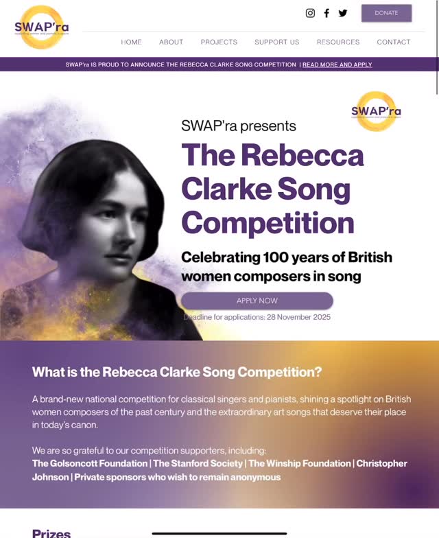 Applications are open!! Start applying now! All voice types, all ages. We can’t wait to hear you and to discover some new composers.
#artsong #recital #womencomposers #femalecomposers #singingcompetition #noagelimit #applynow