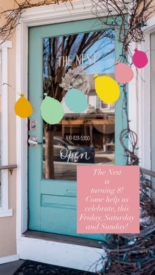 Can you believe it’s been 8 years since we opened the door of The Nest?
I still can’t believe it!
I am forever grateful to all of you who have supported us through the years and especially this past year…which has been the most difficult year my family has ever endured.
Come join us to celebrate 8 years of The Nest Community this Friday, Saturday and Sunday.
Watch your text or email Friday morning for details😊
##shoplocal #bestgiftshop #thenestonmainbelair #
