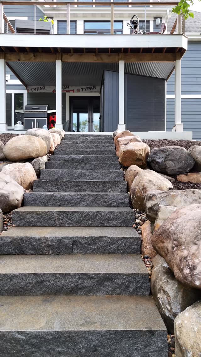 I’ll let this one speak for it self. 🪨 #MNAllTerrain #MinnesotaLandscaping #PaverPatio #BoulderWall #OutdoorLiving #BackyardGoals #LandscapeDesign #Hardscape #BeforeAndAfter #DreamYard #LuxuryLandscaping #TrendingReels