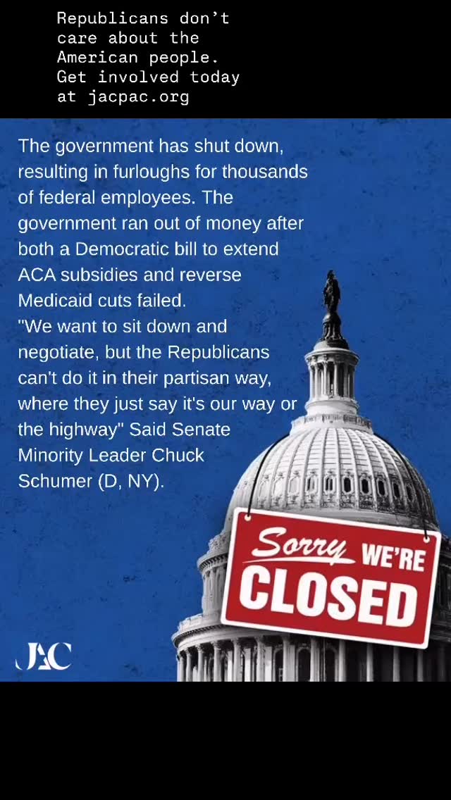 #governmentshutdown #republicansdontcare #jacpac