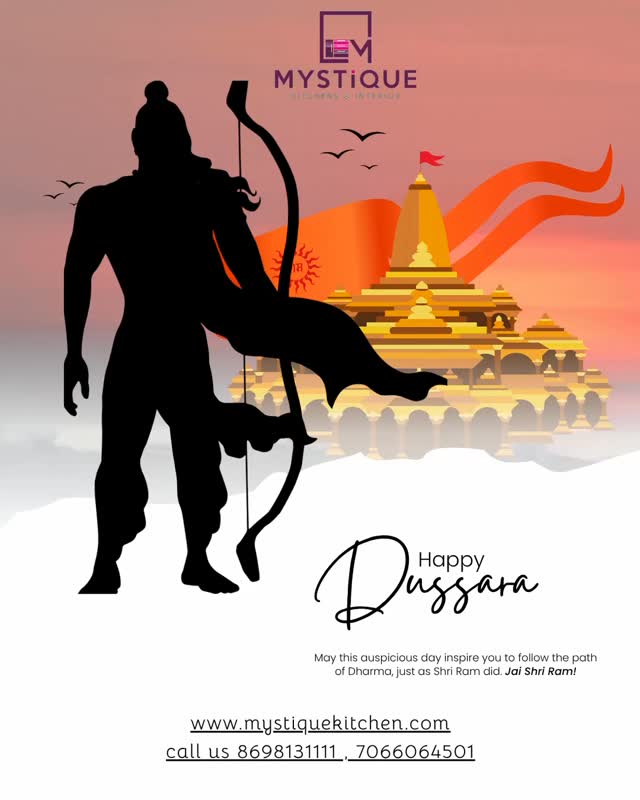 🌸✨ Wishing you the victory of good over evil. Happy Dussehra from Mystique Kitchens & Interiors 🚩 #happydasara🍀❤️