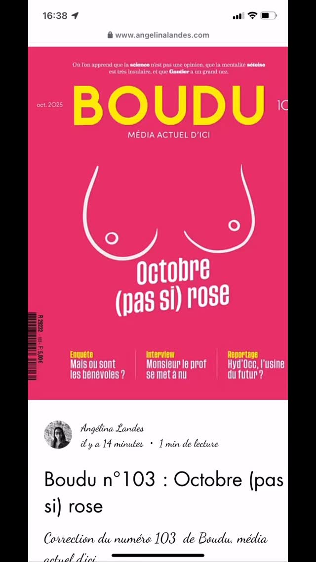 Du rose mais pas que dans le numéro de Boudu ce mois-ci ! Rendez-vous en kiosque ou sur internet !
#toulouse #octobrerose # Occitanie #magazine #correction