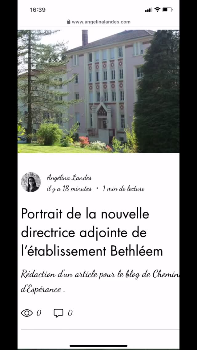 Rédaction d’un article pour Chemins d’Espérance.
Une nouvelle directrice adjointe à Béthléem, c’est à retrouver ici.
#cheminsdesperance #ehpad #toulouse