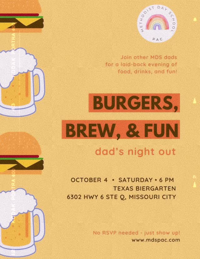 📣 Attention, Dads! 🎉
It’s time for a well-deserved break! Join us for Dad’s Night Out tonight! 🌟
🕒 When: October 4 @ 6 PM
📍 Where: @txbrgtn Texas Biergarten
Bring your friends and enjoy a night of fun, laughter, and great company! Don’t miss out on the chance to unwind and connect with other dads!
See you there! 🙌🍻
#DadsNightOut #DadLife #CommunityFun