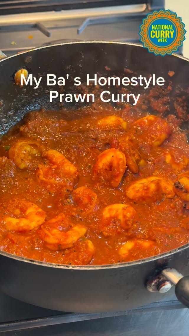 My Ba’s Homestyle Prawn Curry 🦐
National Curry Week 🇬🇧🍛
Taught to me by my late Ba (Grandmother) — she kept the shells on to take the sauce to the next level, but I go with peeled king prawns so the kids (and me!) don’t have to wrestle with shells
What you need (serves 3–4)
Prawns & Base:
500g raw, de-veined king prawns (defrost fully if frozen)
1 Tbsp ghee (or coconut oil)
1 tin chopped tomatoes (@muttipomodorouk polpa is my fave)
Good squeeze of tomato puree
Chilli/Ginger/Garlic Paste:
2–3 fresh green chillies (heat it up to your taste!)
5–6 garlic cloves
1 small thumb of ginger
Spices & Finish:
1 tsp black mustard seeds
1 tsp turmeric
2–3 tsp ground coriander & cumin
1 tsp salt (taste as you go)
½ tsp Kashmiri red chilli powder (optional)
1 tsp tamarind concentrate (add near the end for tangy zing)
50–100ml water to get the consistency you like...
½ tsp garam masala (sprinkle in at the end!)
2 tsp crushed kastoori methi
Large handful fresh coriander, roughly chopped
How to…
- Heat ghee or coconut oil, pop mustard seeds until they crackle and smell amazing.
- Add chilli/ginger/garlic paste — let it sizzle 2–3 mins
- Tomatoes, tomato puree, turmeric, coriander & cumin, salt, and chilli powder go in. Cook 8–10 mins until the sauce thickens and you see the oil separate
- Add prawns, cook 4–6 mins until almost done (don’t overcook — we want juicy, tender prawns!).
- Stir in tamarind concentrate for that tangy’ness
- Finish with kastoori methi, garam masala, and fresh coriander.
Serve with rice & hot buttered naan — you’ll want to mop up every bit of that masala & prawns
💡My Spicy Tips:
Shells on = richer deeper flavour sauce. Shells off = easier eating. You decide!
Keep prawns juicy — they cook fast once curled and pink they are done!
Adjust chilli & tamarind & water to hit your perfect spice-tang masala balance - start small can always add more
Thanks to @denbyforhospitality for my plates & bowls
#NationalCurryWeek #PrawnCurry #HomestyleCurry #IndianCooking #FoodieUK #FoodReels #QuickDinnerIdeas #SpicyFood #HomeCooking #EasyRecipes #SeafoodLovers #FlavourExplosion #CookingWithLove #sundayonthespicerak