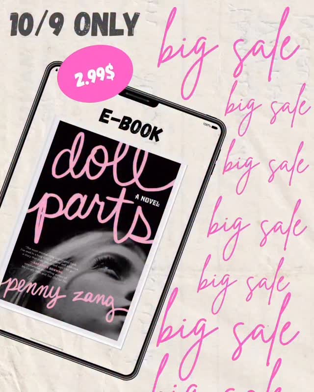 Book sale alert: The ebook version of Doll Parts is on sale today only, 10/9. For only 2.99, get yourself a copy at places Barnes & Noble, Kobo, or Amazon. 🖤👻🎀
For readers of twisty suspense, dark academia, and stories about friendship and ghosts with a bunch of Sylvia Plath and 90s grunge vibes thrown in. 
#dollpartsbook #badbitchbookclub #dollparts #writingcommunity #ebook