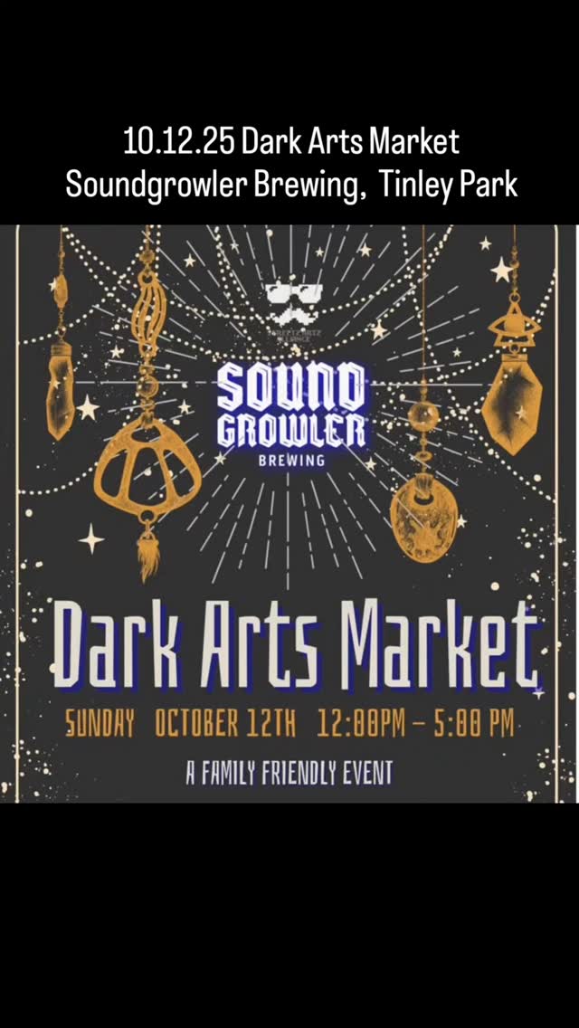 Today’s the day, My Creeps! -- Soundgrowler Brewing is hosting something wickedly wonderful this Sunday — the Dark Arts Market, curated by the Streetz Artz Alliance! From 12pm to 5pm, the brewery opens up its taproom, barrel room, and beer garden for a one-of-a-kind shopping experience full of spooky fun, local flavor, and amazing handmade goods.
Start your visit with Soundgrowler’s delicious brunch from 12–3pm (yes, brunch at the brewery!) and a craft beer in hand. Then explore aisles of dark art, oddities, and wet specimens, surrounded by artists selling everything from skulls, candles, and horror prints to framed insects, tarot readings, and hand-stitched witchy creations.
Not everything’s eerie — there’s plenty of “normal” (and delicious) too! Expect giant cookies the size of your face from Masterclass, gourmet pickles from Wanna Pickle, and treats dipped in chocolate that might just stare back at you from KP's. You’ll also find beautiful jewelry, handcrafted decor, cozy wearables, self-care items, and unique gifts you won’t see anywhere else.
This is one of the first Sunday markets ever at Soundgrowler, and the response has been huge — over 1,000 people have shown interest! Come support local artists, enjoy amazing food and beer, and get in the spirit of the season with this free, family-friendly event.
Where: Soundgrowler Brewing Co.
8201 183rd St, Tinley Park, IL
When: Today — Sunday, October 12 | 12pm to 5pm
Free to attend | Family-friendly | Leashed pets welcome outside
Hosted by Streetz Artz Alliance — curating the weird, the wonderful, and everything in between.
#craftshow #craftmarket #handmade #streetzartzalliance #curated #shopsmall #shopandsip #localartists #supportsmallbusiness #drinkillinois #beerandart #breweryadventures #intinleypark #darkartsmarket #birriaeggrolls