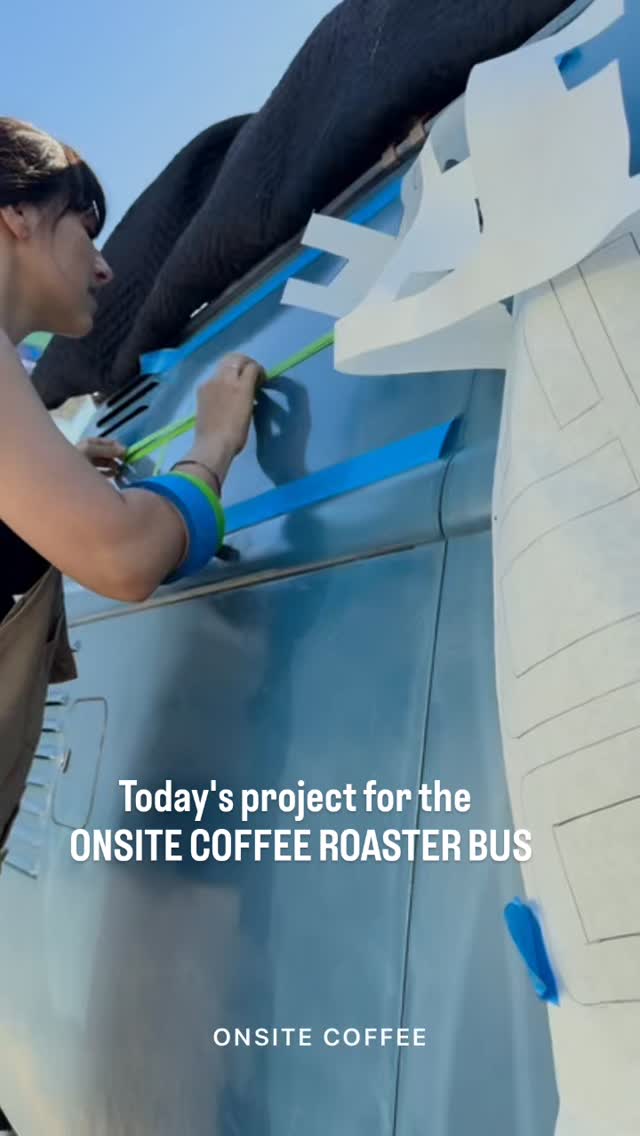 Today's project , logo signage on the side and front of the @onsitecoffeeroasters bus . #sign #logo #carpainting #onsitecoffeeroaster #koffeewagen #hawthorne #chalavie #vwminibus #vw #vintage