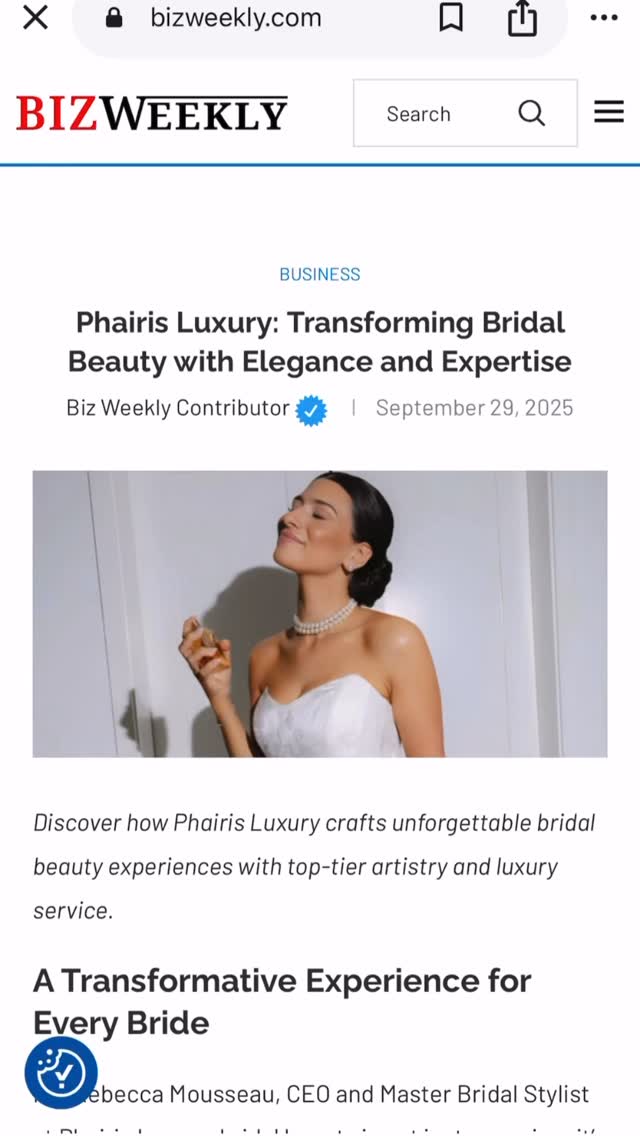 What began as a childhood passion has beautifully evolved into a lifelong career I’m so grateful for.
Every day, I’m surrounded by love, joy, and the timeless elegance that defines the bridal world — a place where beauty meets grace, and creativity brings visions to life.
With each bride, I craft more than just a hairstyle — I create a moment of confidence, radiance, and excitement that lasts long after the wedding day.
Eighteen years later, I still feel so blessed to do what I love.
Thank you @bizweekly for the feature and for celebrating this journey of artistry and dedication.
And most of all, thank you God for guiding every step forward.
🤍 For the brides who dream of elegance, luxury, and effortless beauty — your moment begins with Phairis Luxury.
Photos by @munozphotography @emilypradaphoto
#PhairisLuxury #LuxuryBridalHair #DestinationBride #BridalElegance #LuxuryWeddingStylist #PalmBeachBride #MiamiLuxuryWedding #HairstylistOfTheYear #WeddingHairInspiration