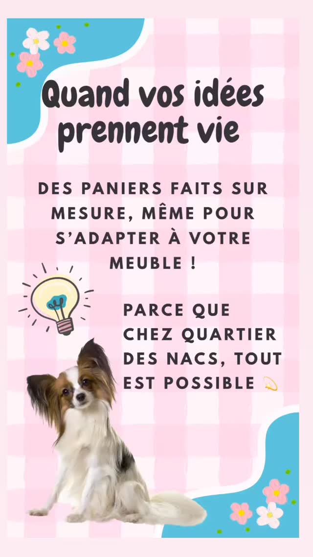 Quand vos idées deviennent réalité — le sur-mesure Quartier Des Nacs
✨ Le sur-mesure Quartier Des Nacs : vos envies deviennent réalité !
Chaque animal est unique, chaque intérieur aussi. C’est pourquoi nous créons des paniers et accessoires entièrement personnalisés, adaptés à vos besoins et à votre décoration.
Dimensions, tissus, couleurs, rembourrage, finitions… tout est fait à la main dans notre atelier pour garantir confort, qualité et esthétisme.
💬 Ici, découvrez l’exemple d’une cliente qui rêvait de paniers sur mesure pour les cases de son meuble Kallax. Résultat : des couchages élégants, moelleux et parfaitement intégrés à son intérieur.
💖 Avec Quartier Des Nacs, tout devient possible.
Du petit rongeur au grand chien, chaque compagnon mérite son cocon personnalisé.
Et vous, vous rêveriez de quoi pour votre compagnon ? 🐾
Dites-le en commentaire 💌
💖 Abonnez-vous pour découvrir d’autres créations uniques
🐾 Prenez soin de vos animaux avec Quartier Des Nacs
#cochondinde #animauxdecompagnie #chien #chat #lapin #bienetreanimal #chinchilla #rat
